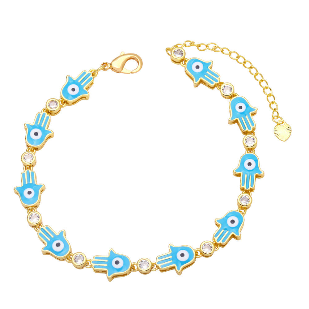 Fashion Bohemian Color Bracelet Creative Palm Demon Eye Bracelet