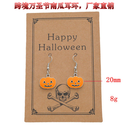 Halloween Holiday Skull Bone Festival Pumpkin Alloy Earrings