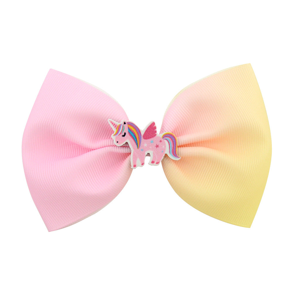 Korean Mermaid Acrylic Cartoon Bow Barrettes Children'S Hair Accessories Baby Side Clip Press Clip Bang Clip 929