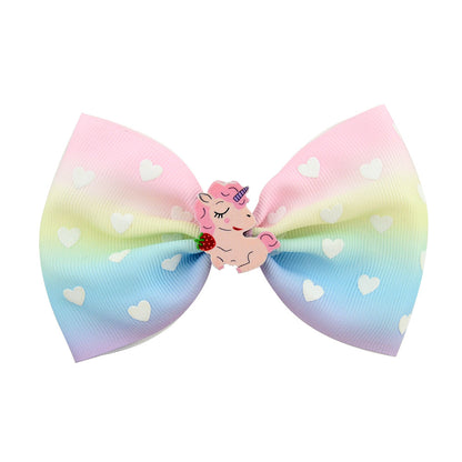 Korean Mermaid Acrylic Cartoon Bow Barrettes Children'S Hair Accessories Baby Side Clip Press Clip Bang Clip 929