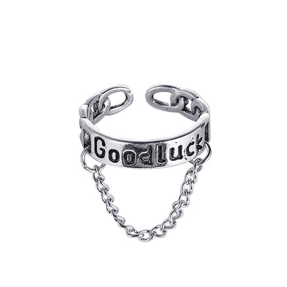 Simple Cross Exaggerated Alloy Chain Ring