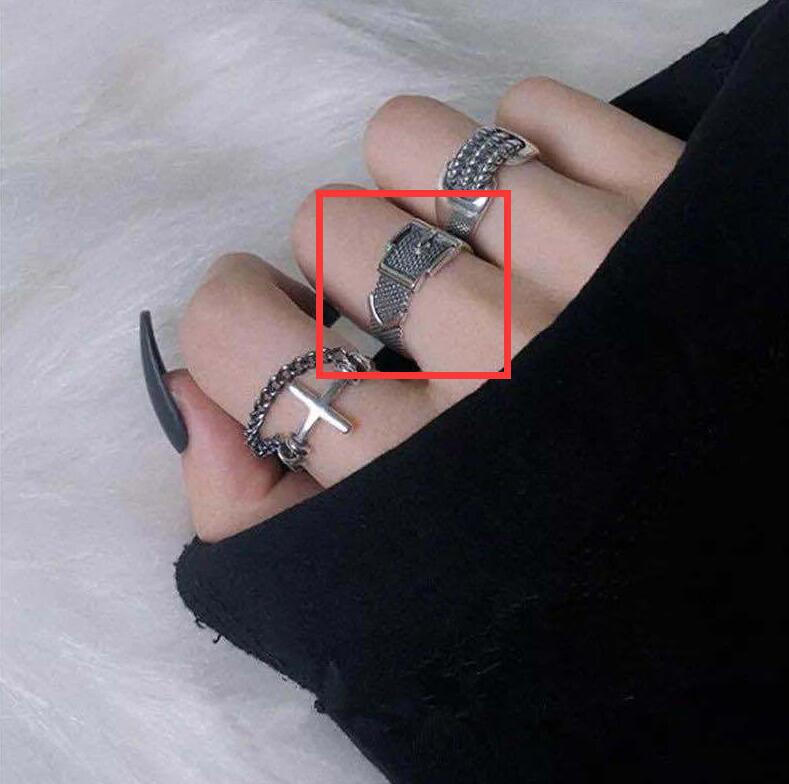 Simple Cross Exaggerated Alloy Chain Ring