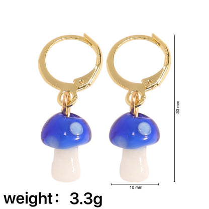 Fashion Cute Polka Dot Mushroom Earrings Simple Earrings Women