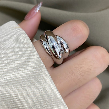 Vintage Multi-layer Wide Face Irregular Retro Index Finger Ring