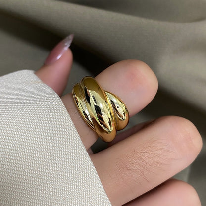 Vintage Multi-layer Wide Face Irregular Retro Index Finger Ring