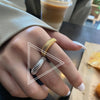 French Croissant Geometric Design Opening Adjustable Index Finger Ring