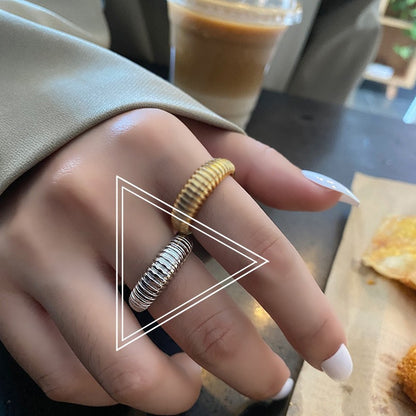 French Croissant Geometric Design Opening Adjustable Index Finger Ring