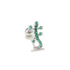 Creative Animal Gecko Green Zircon Copper Piercing Ear Bone Nails