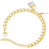 Fashion Bead Buckle Micro-set Zircon Butterfly Key Lock Pendant Copper Bracelet