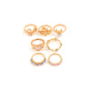 Fashion Personality Moon Diamond Love Drip Oil Ring Seven-piece Set