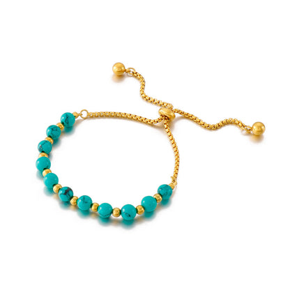 European And American Fashion Turquoise Personality Titanium Steel Bracelet Wholesale