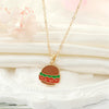 Korean Creative Personality Alloy Dripping Oil French Fries Pizza Food Pendant Necklace