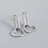 Simple Hollow S925 Silver Geometric Heart-shaped Earrings Wholesale