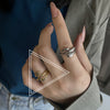 Fashion Stacking Ring Female Simple Water Drop Silver Plated Copper Open Ring Female