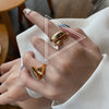 Fashion Korean Glossy Irregular Copper Gold-plated Opening Adjustable Ring Female