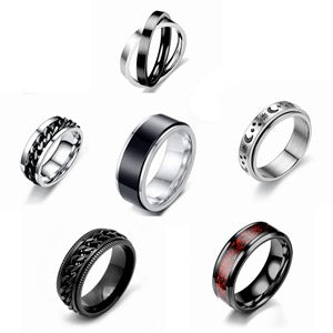 Wholesale Rotatable Titanium Steel Ring Male European And American Retro Pattern Ring