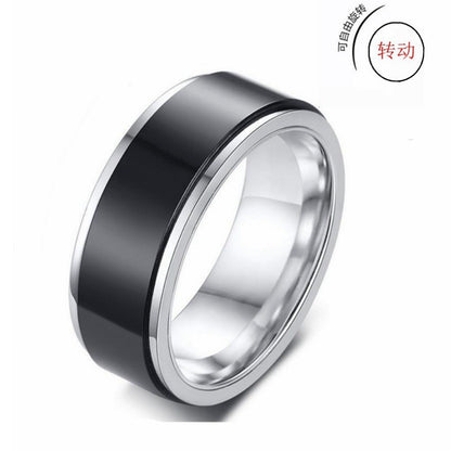 Wholesale Rotatable Titanium Steel Ring Male European And American Retro Pattern Ring