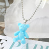 Simple Candy-colored Resin Bear Color Animal Pendant Necklace