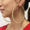 Fashion Big Circle Inlaid Color Rhinestone Hoop Earrings Wholesale