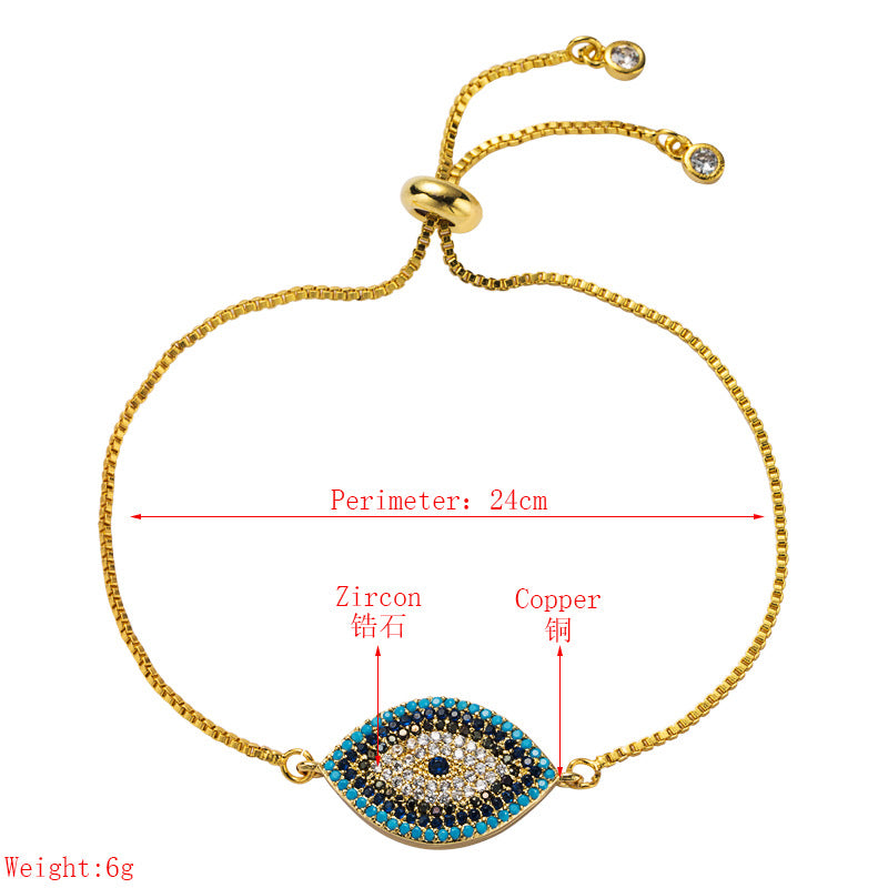 New Fashion Creative Devil's Eye Bracelet Female Copper Micro-set Zircon Bracelet Gooddiy Wholesale