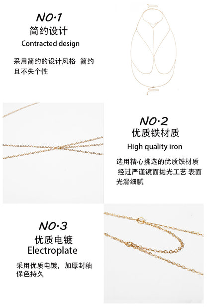 Fashion Jewelry Yiwu Gooddiy Wholesale Body Chain Female Sense Triangle Geometry Tassel Chain Chest Chain