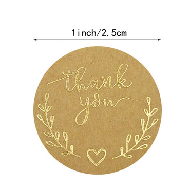 Popular Kraft Paper Olive Branch Thank You Stickers