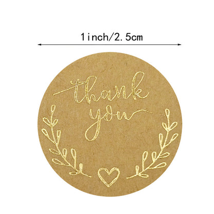 Popular Kraft Paper Olive Branch Thank You Stickers