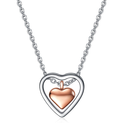 Fashion Heart Shape Titanium Steel Plating Pendant Necklace 1 Piece