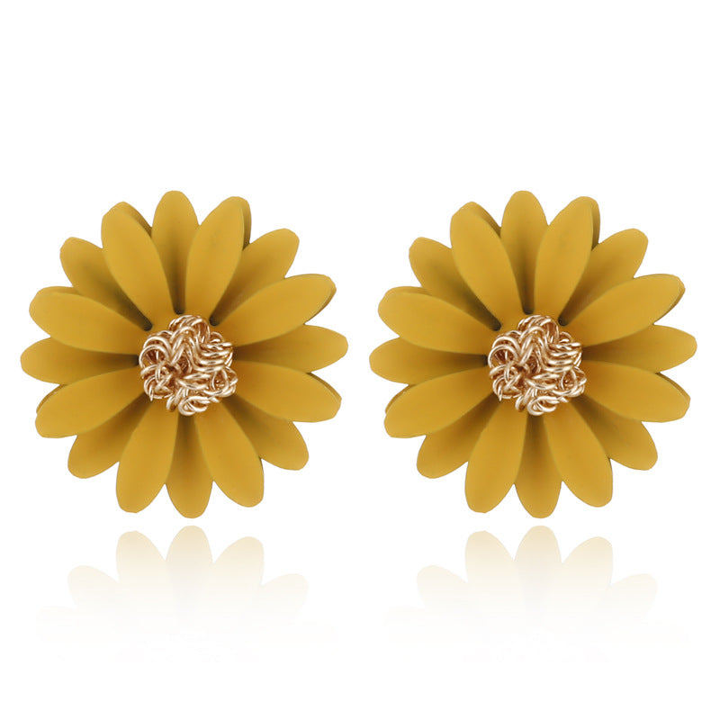 Fashion Little Daisy Multicolor Sun Flower Painted Earrings