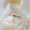 Fashion Peach Heart Copper Ring Love-shaped Zircon Ring Fashion Jewelry