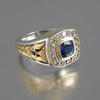 New Jewelry Retro Fashion Two-color Copper Inlaid Zircon Men's Ring Wholesale