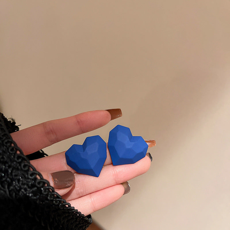 Fashion Solid Color Heart-shaped Alloy Earrings Wholesale