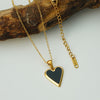 Heart Female Design Enamel Pendant Retro Fashion Simple Clavicle Metal Necklace