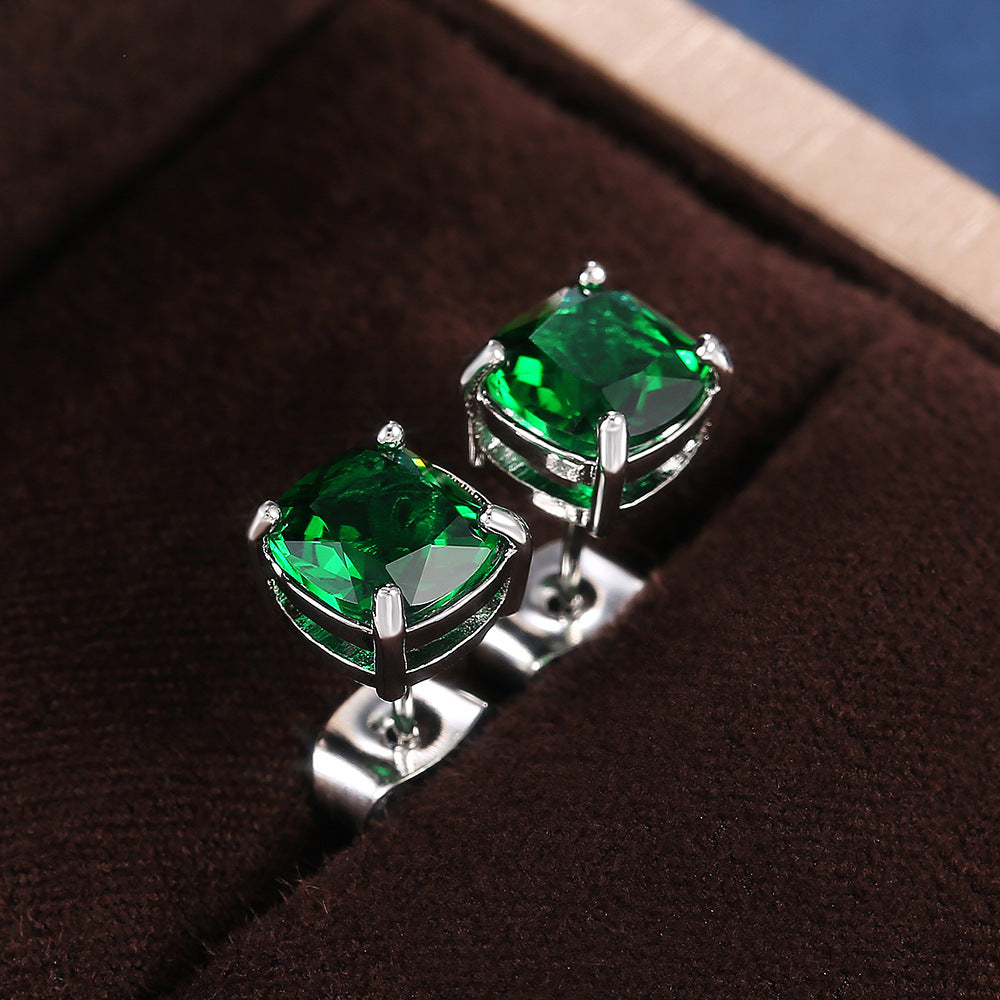 Fashion Square Zircon Geometric Copper Earrings Wholesale