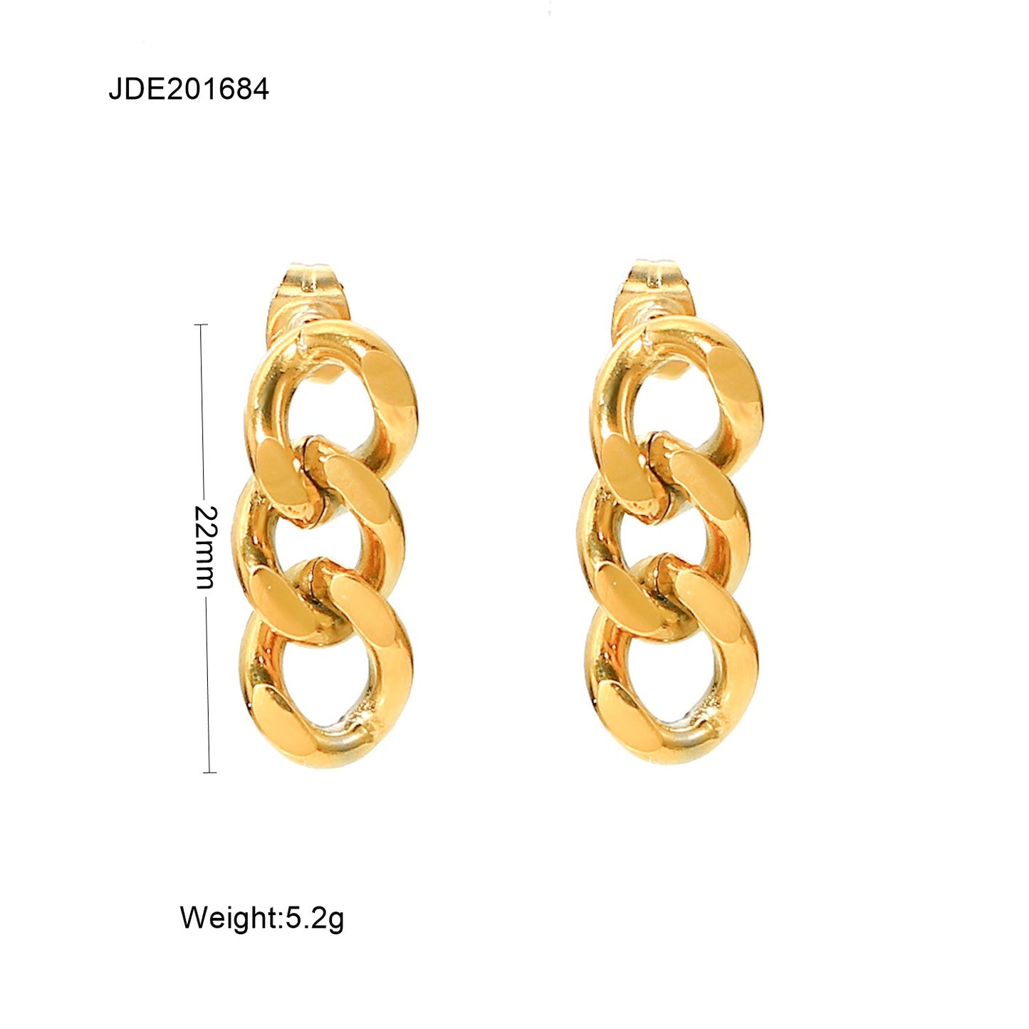 Fashion Geometric Plating Stainless Steel No Inlaid Gold Plated Earrings