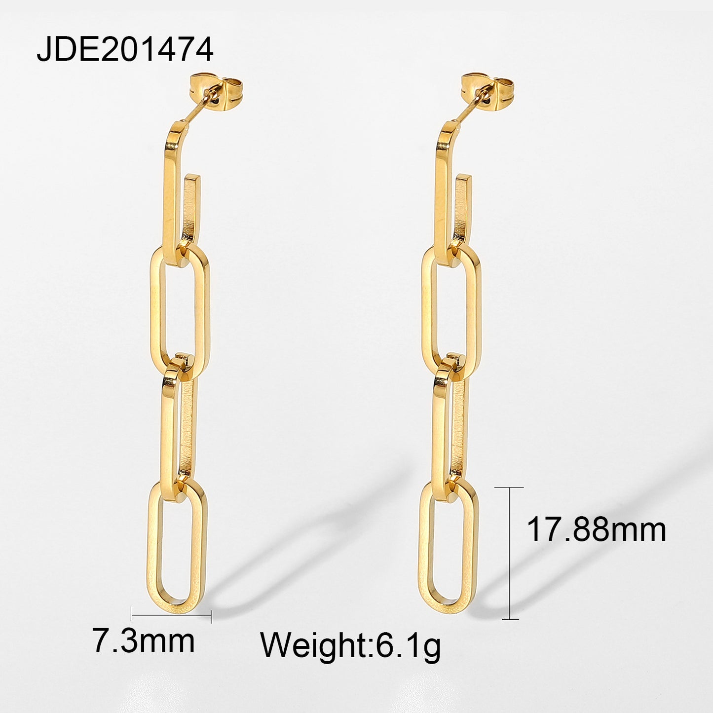 Fashion Geometric Plating Stainless Steel No Inlaid Gold Plated Earrings