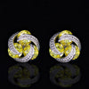 Fashion Colorful Zircon Contrast Color Copper Earrings Wholesale