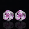 Fashion Colorful Zircon Contrast Color Copper Earrings Wholesale