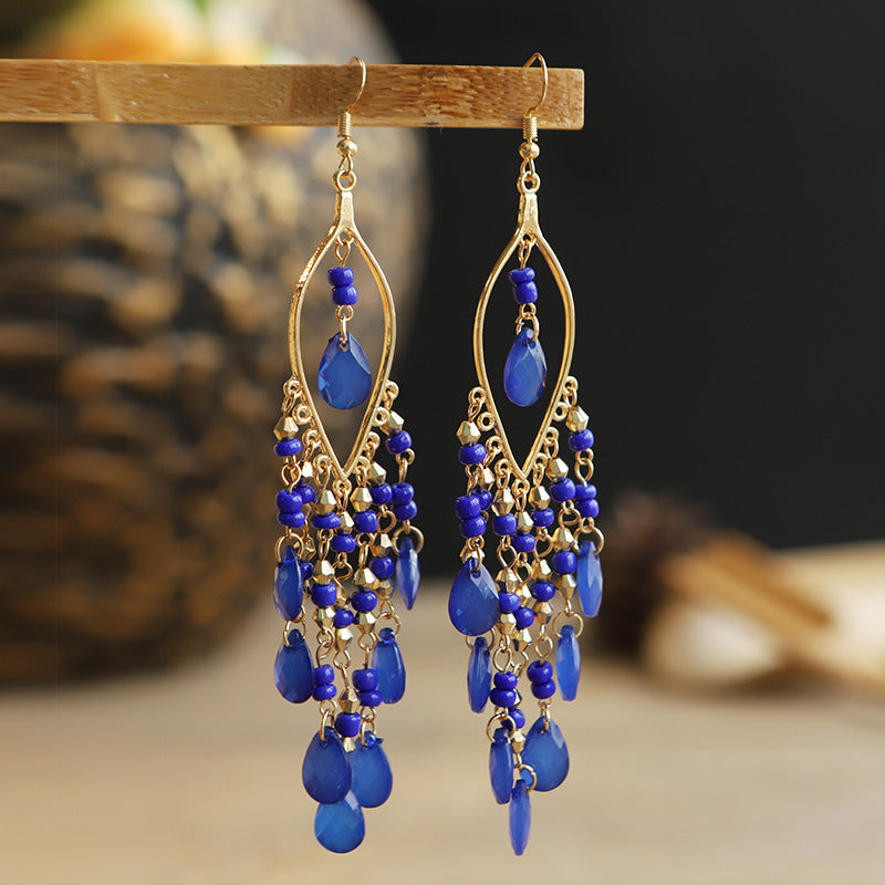 1 Pair Fashion Geometric Alloy Seed Bead Plating Women's Drop Earrings