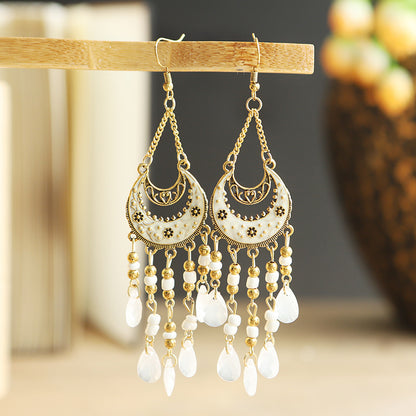 1 Pair Bohemian Moon Alloy Plating Women's Drop Earrings