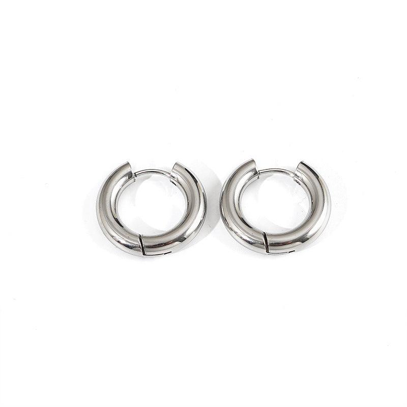 Ins Style Geometric Titanium Steel Plating No Inlaid Earrings