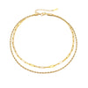 Fashion Double Layer Necklace Twist Chain Necklace Stainless Steel Gold Plated Necklace