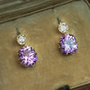 Simple Inlaid Purple Zircon Geometric Earrings Fashion Copper Earrings