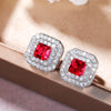 Simple Earrings Fashion Classic Square Zircon Copper Earrings