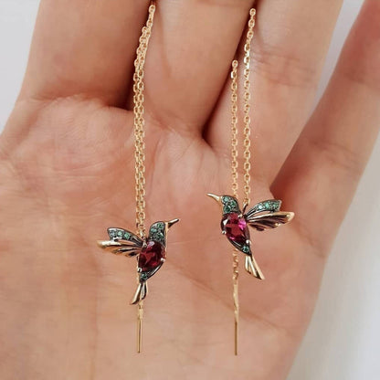 Fashion Bird Shaped Copper Inlaid Zircon Copper Earrings Wholesale