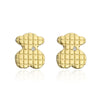 Fashion Copper Micro-inlaid Zircon Plated 18k Gold Animal Bear Earrings Wholesale