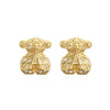 Fashion Copper Micro-inlaid Zircon Plated 18k Gold Animal Bear Earrings Wholesale