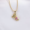 Fashion Simple Cute Copper Zircon Bear Colorful Gold-plated Clavicle Chain Wholesale