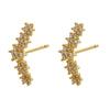 Fashion Flower-shaped Colored Zircon Five-flower Copper Earrings Wholesale