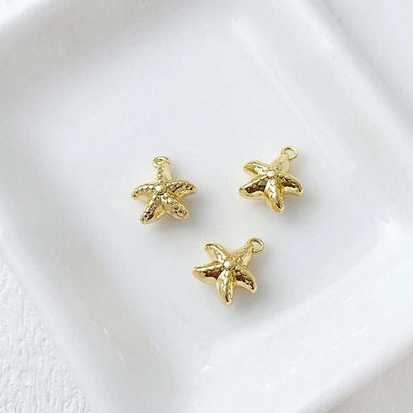 14K Gold-Plated Color Retention Gold Plated Marine Small Creature Pendant DIY Handmade Ornament Bracelet Necklace Earrings Accessories